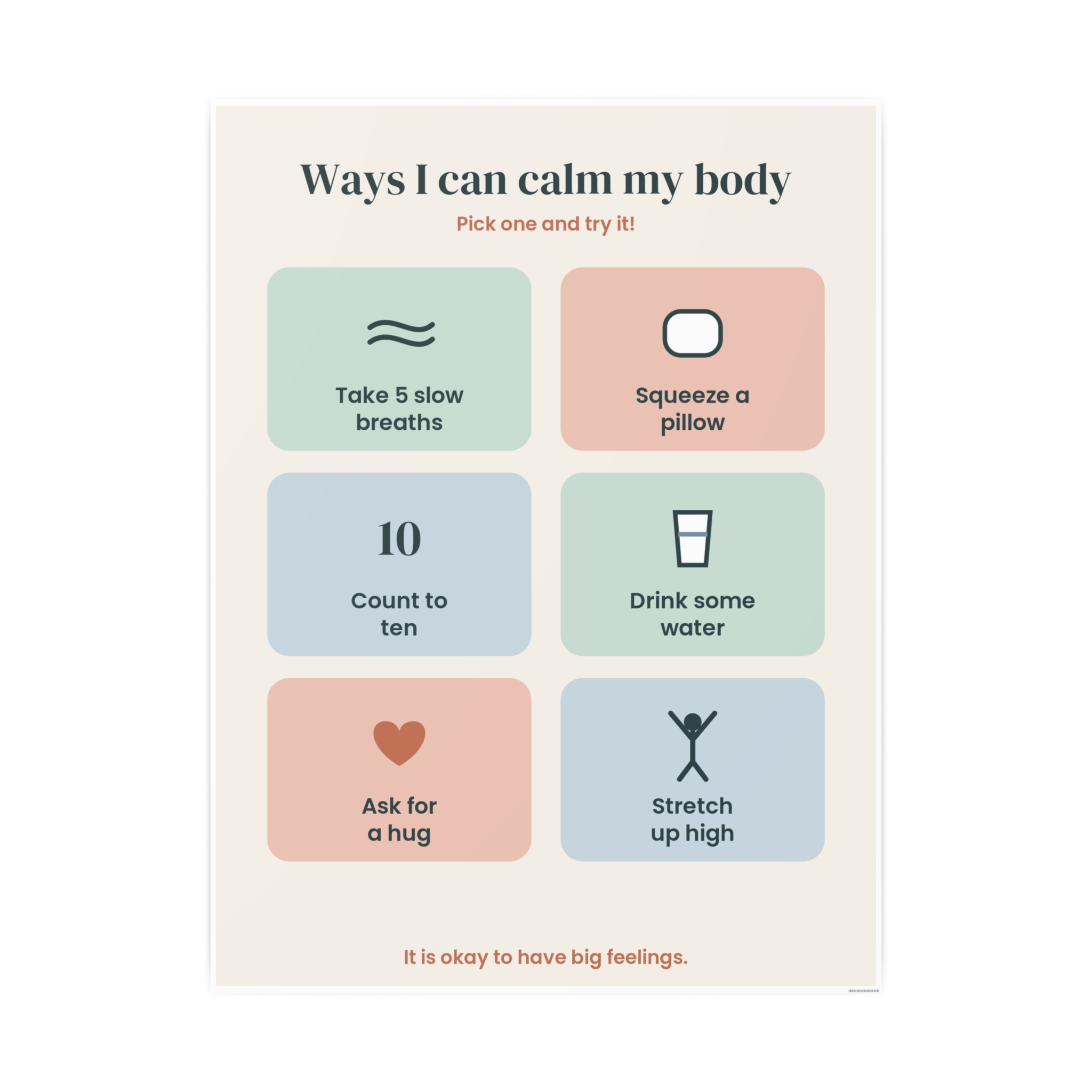 Ways I Can Calm My Body Poster, view 4